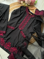 Black&Red Farshi Salwar Suit Set
