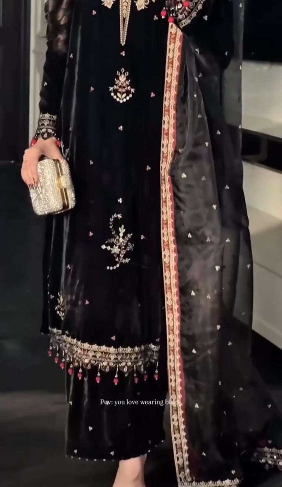 Velvet Embroidery 3pcs Suit for Women ✨