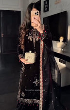 Velvet Embroidery 3pcs Suit for Women ✨