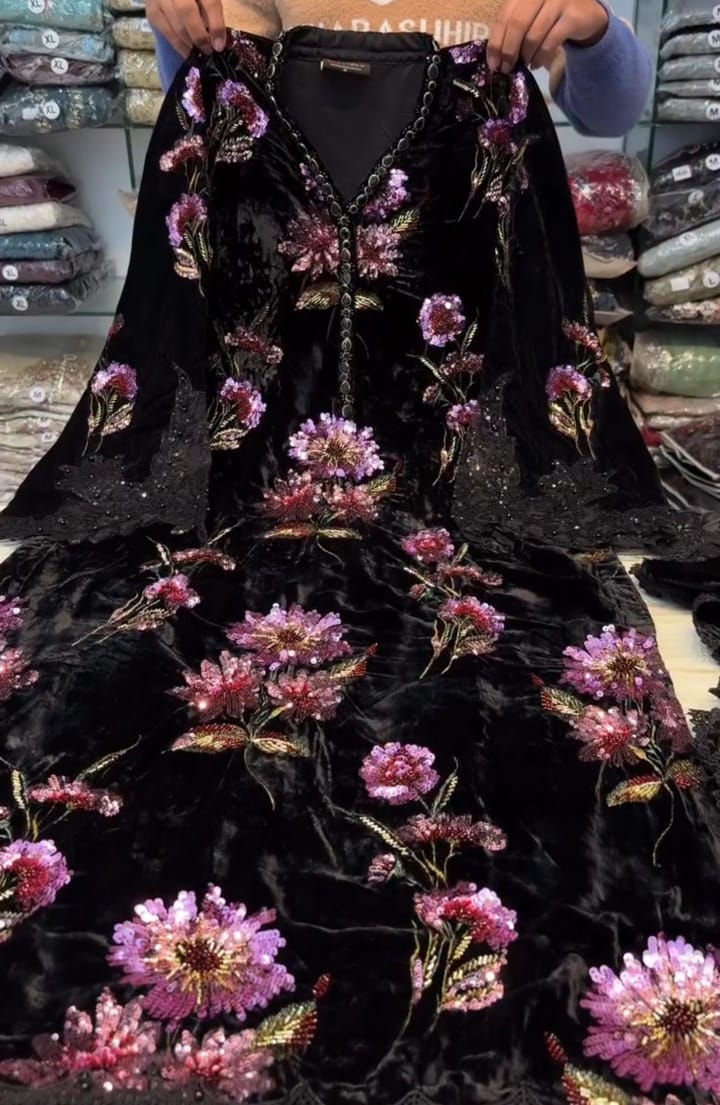 Velvet Embroidery 3pcs Suit for Women ✨