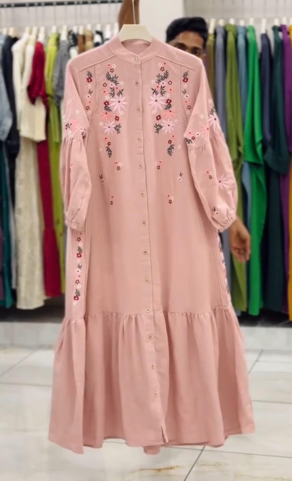 Buy 1 Get 1 Free Embroidered Frock for Women