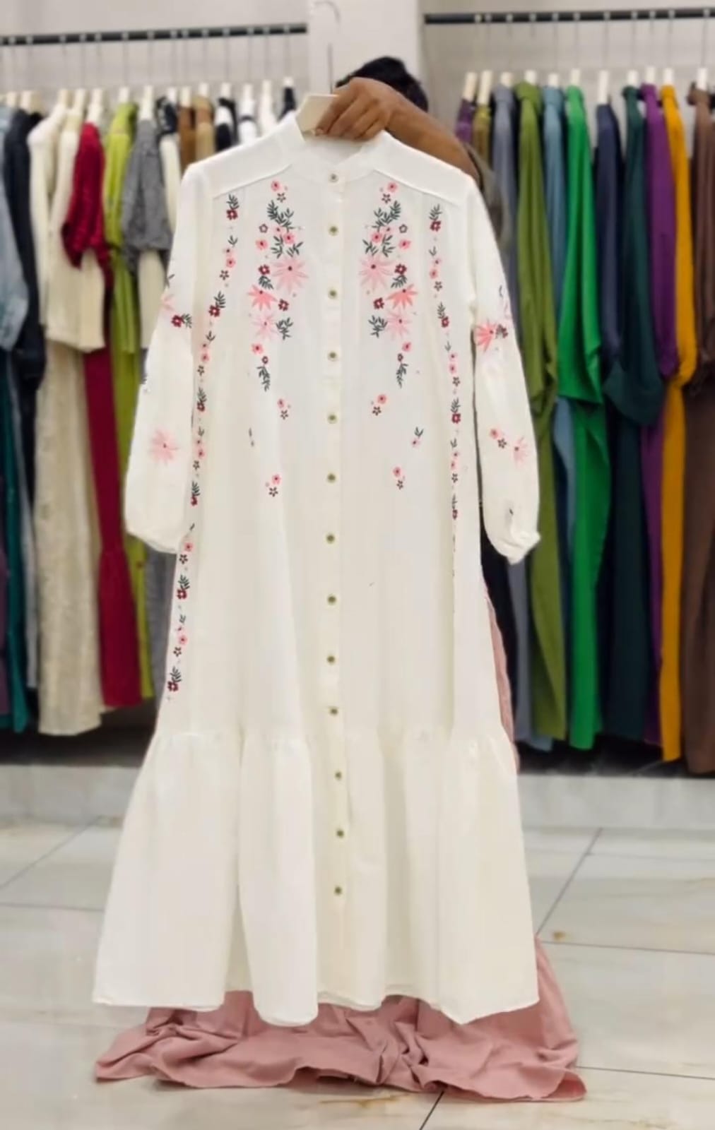 Buy 1 Get 1 Free Embroidered Frock for Women