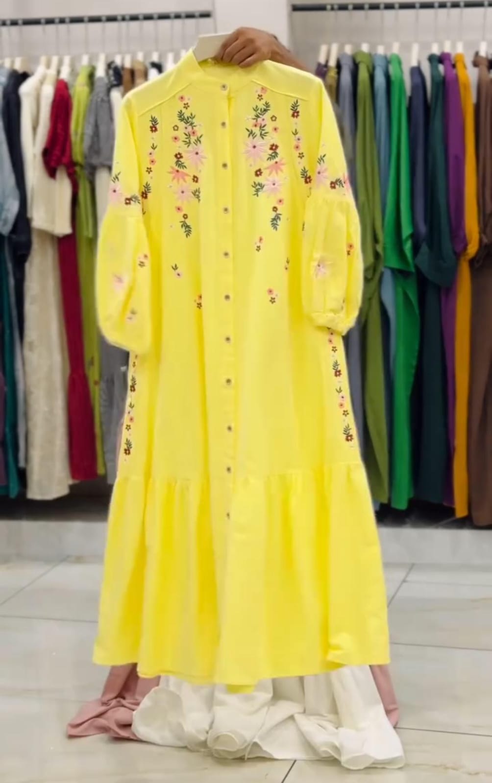 Buy 1 Get 1 Free Embroidered Frock for Women