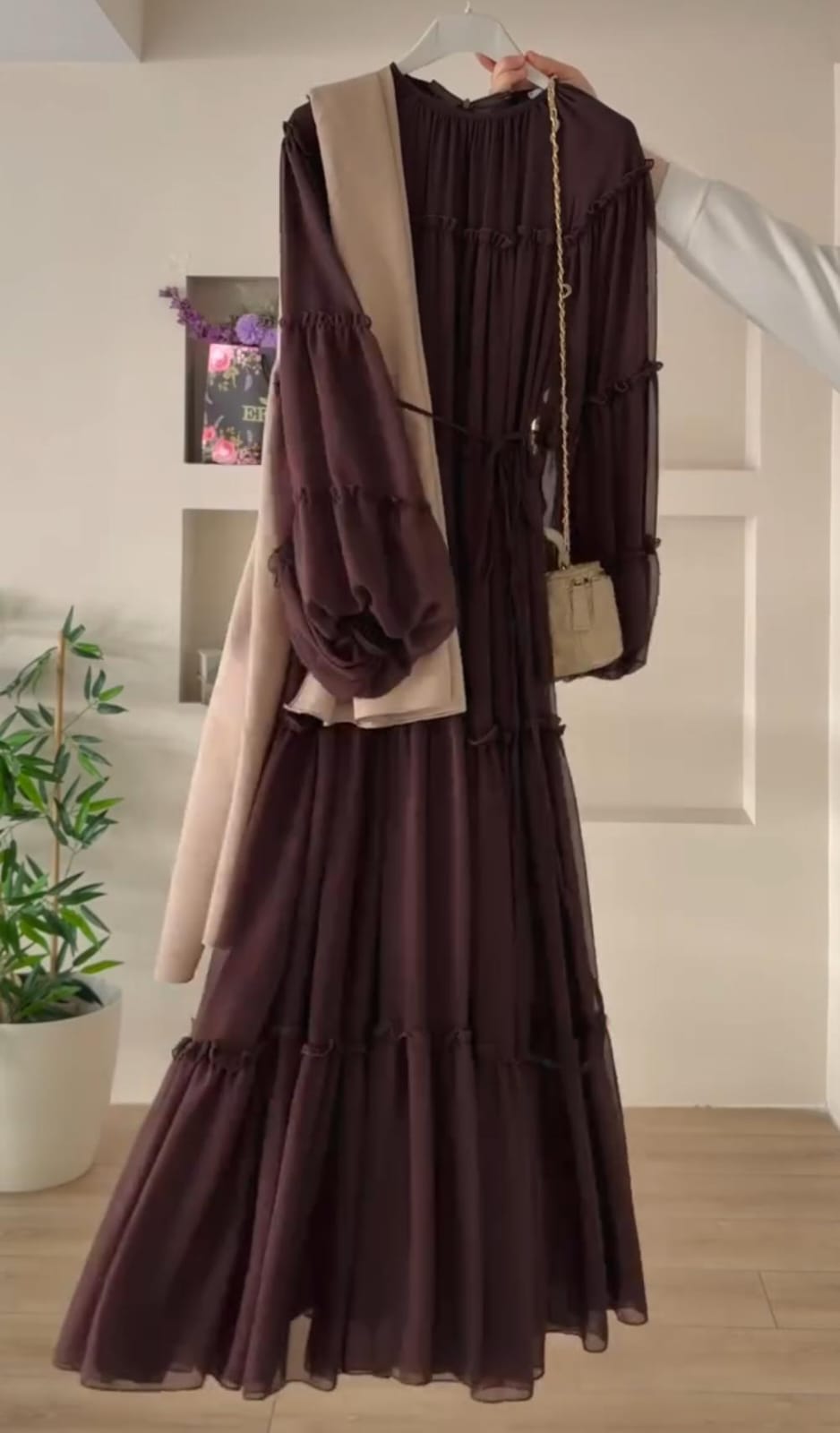 2-Piece Women Frock with Scarf Set ✨