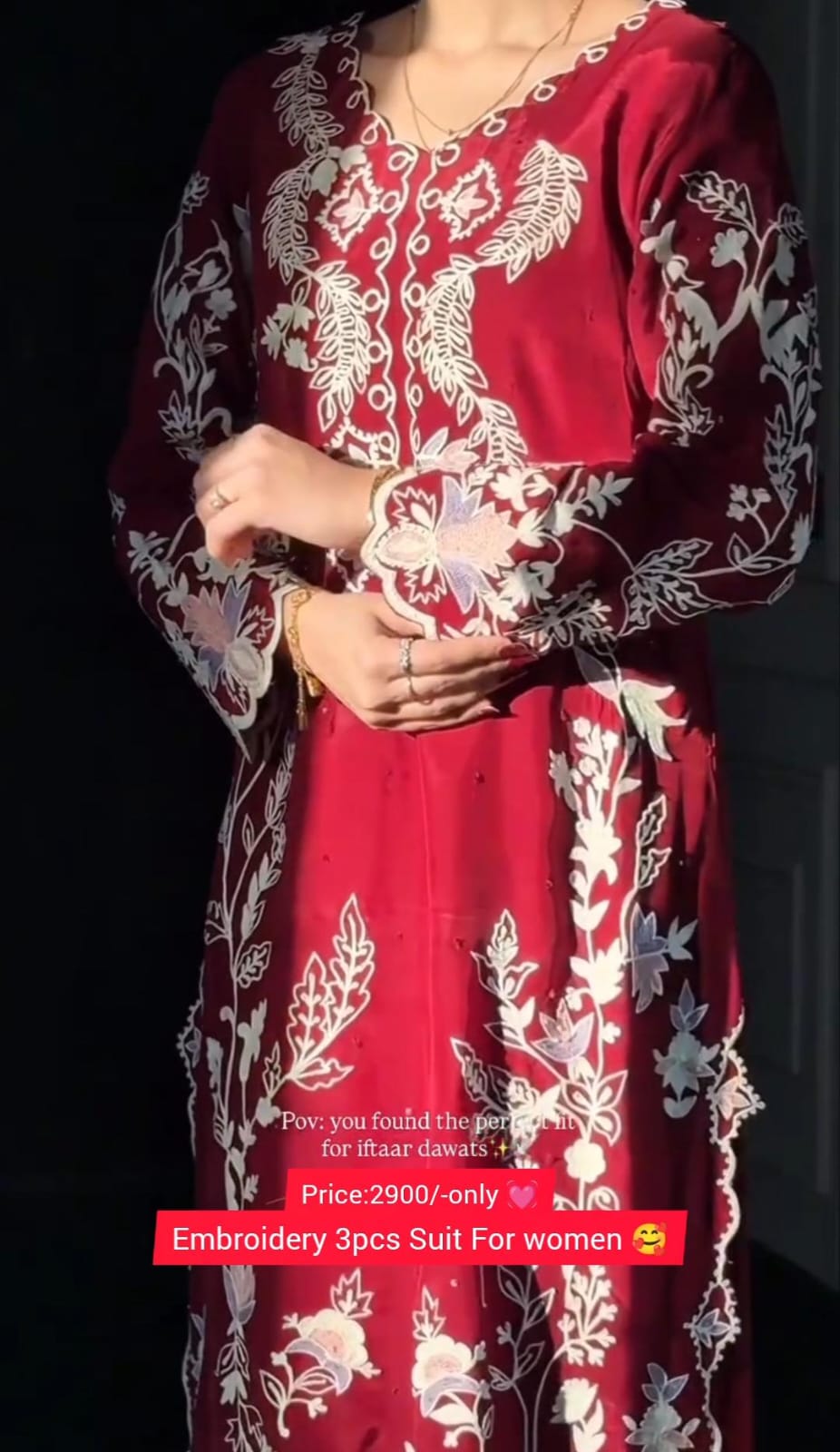 Eid Collection 3pcs Embroidery Suit For Women 🌙✨