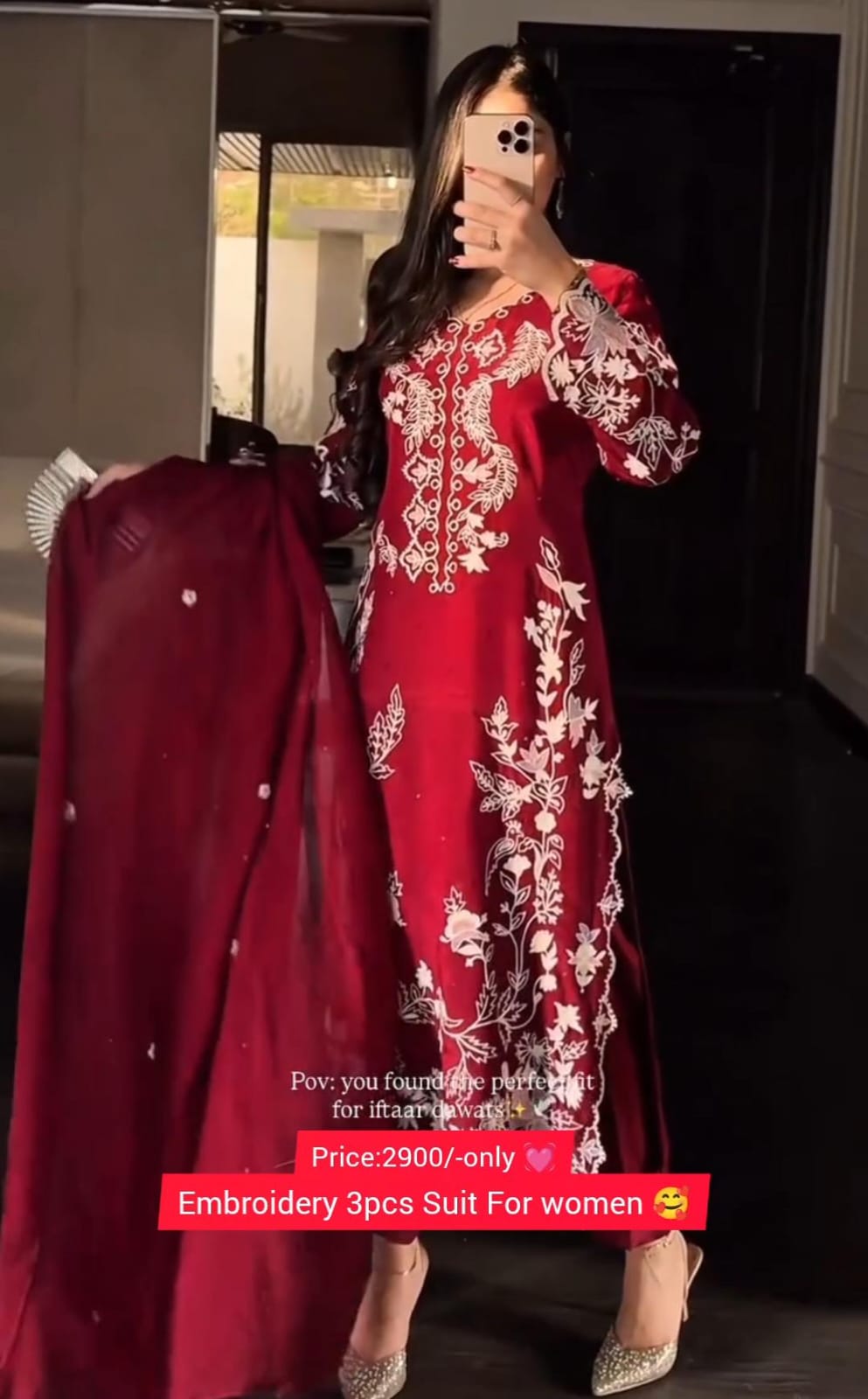 Eid Collection 3pcs Embroidery Suit For Women 🌙✨