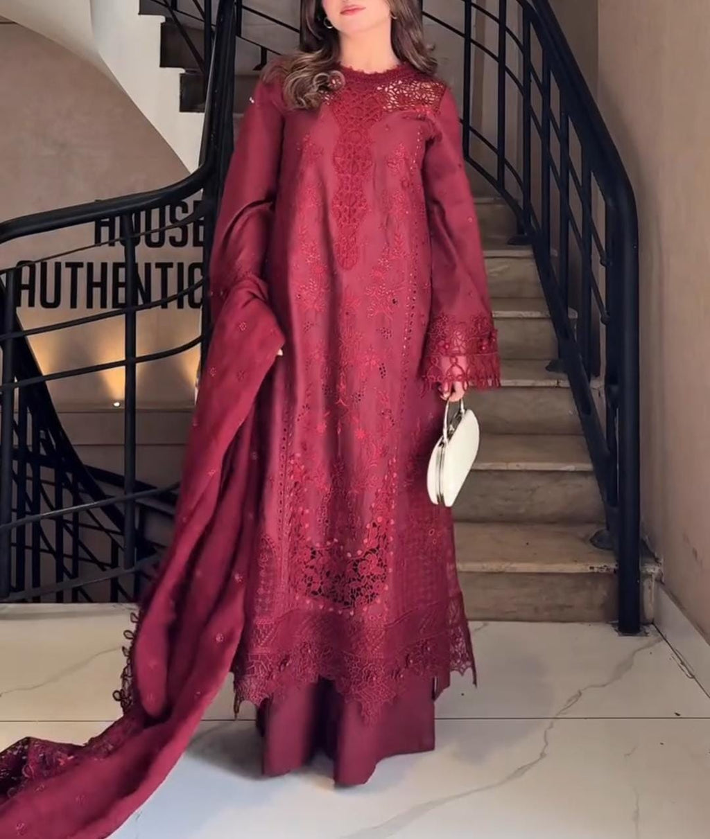 Premium Embroidery 3pcs Suit For Women ✨