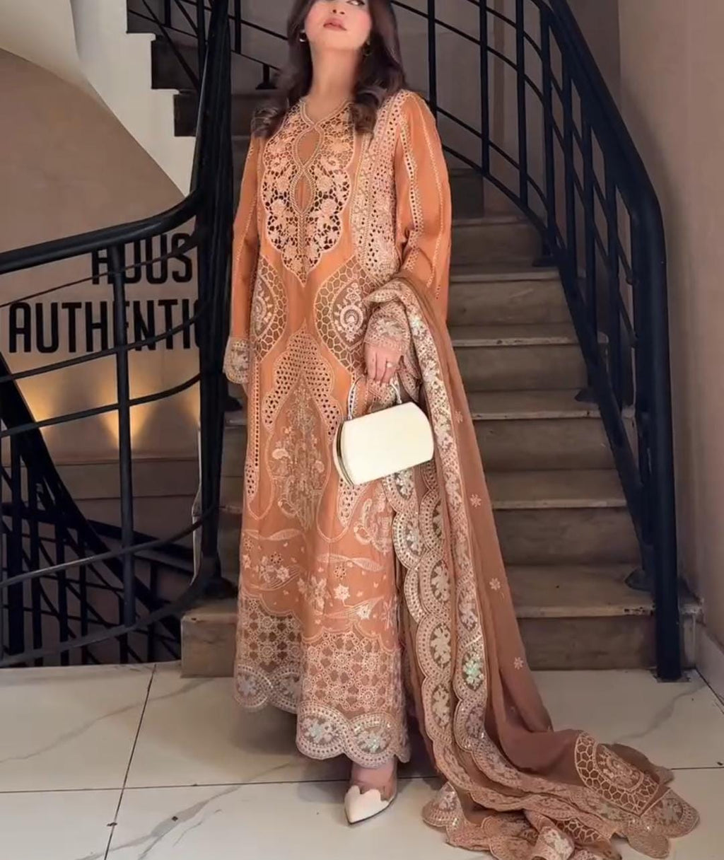 Premium Embroidery 3pcs Suit For Women ✨