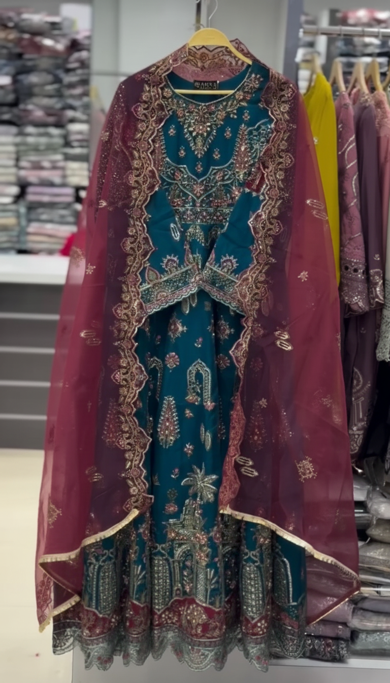 3pcs Luxury Embroidered Dress with Dupatta