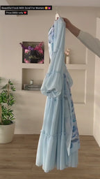 2-Piece Women Frock with Scarf Set ✨