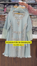 Eid Collection Gharara 3pcs Embroidery Suit