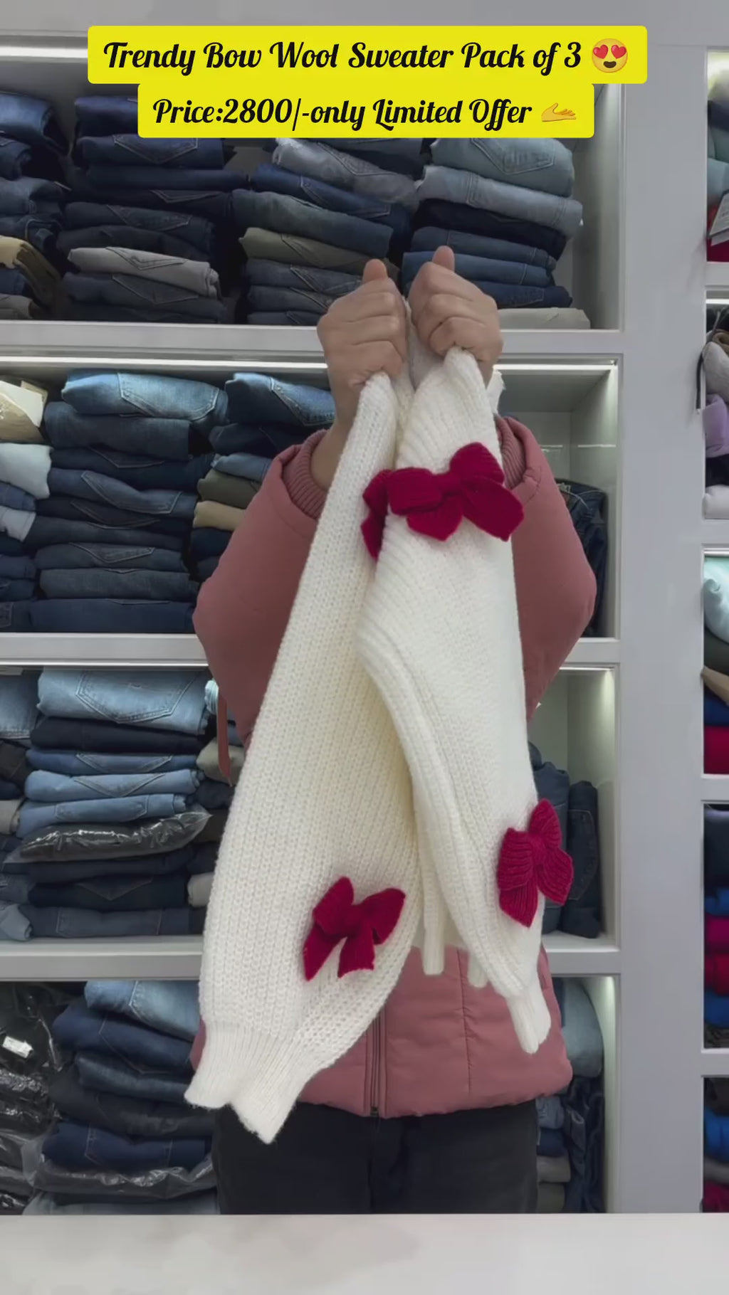 Trendy Wool Pack of 3 Sweaters for Women💖