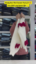 Trendy Wool Pack of 3 Sweaters for Women💖