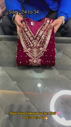 Pack of 2 Velvet Embroidery 3pcs Suits  💖