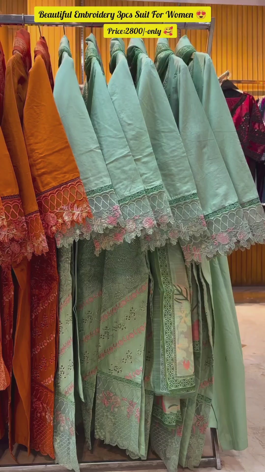 Women Embroidery 3pcs Suit for Eid